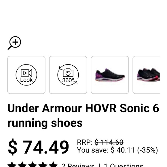 Under Armour HOVR Sonic 6 running shoes size 6.5 - Picture 7 of 7